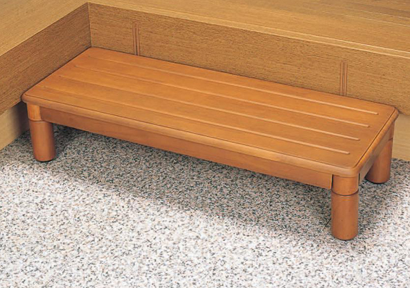 木製玄関ステップ1段 ワイド900（幅90×奥行35×高さ8〜20cm）