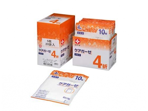 白十字 ケアガーゼ 4折 2枚入×40袋（滅菌済 医療用ガーゼ） | 介護用品