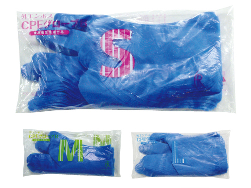 CPEグローブB／ブルー 100枚入×60パック ポリエチレン手袋